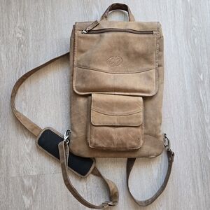 Michael Santoro Design MacCase Leather Vertical Messenger Laptop Computer Bag